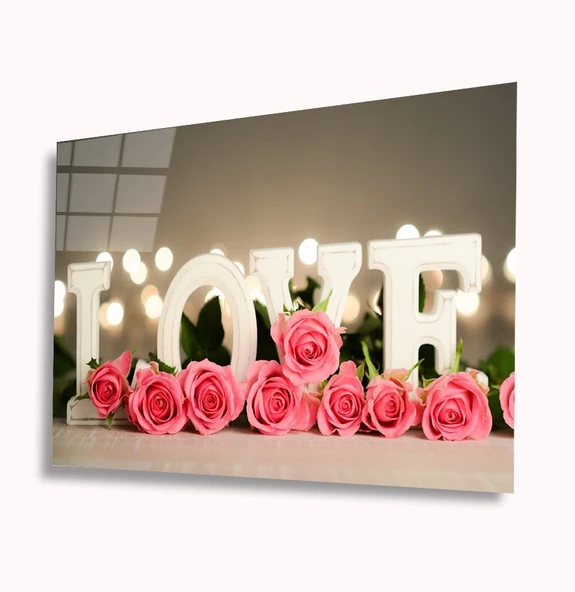 Love Dekoratif ve Modern Cam Tablo