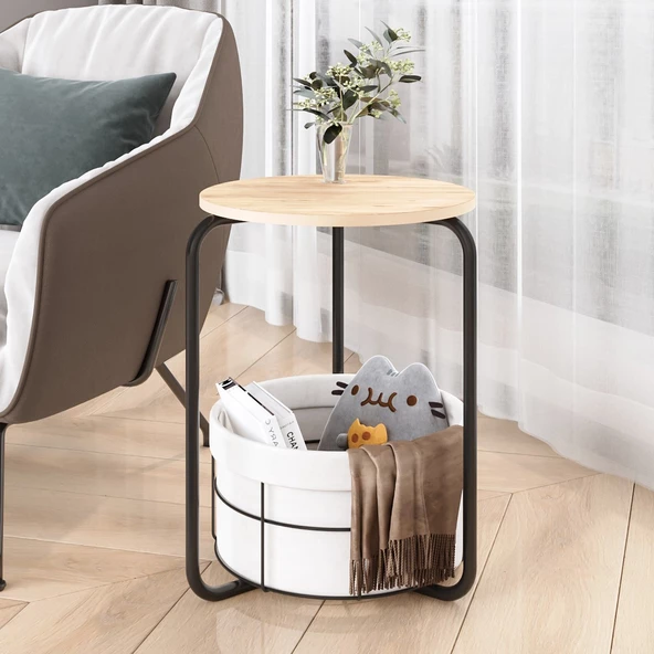 Eportatif Çantalı Orta Sehpa  Yan Zigon Sehpa Çam 1557