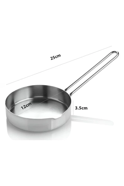 Nishev.com Evini Sev 12 cm Yuvarlak Paslanmaz Çelik Mini Yumurta & Sos Tavası - 2