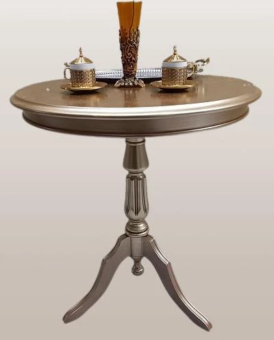 Fiskos Sehpa EKO 90501 Baba 3 Ayak 60CM Hareketli MDF Tabla Parlak Gold El Yapm - Resim 7