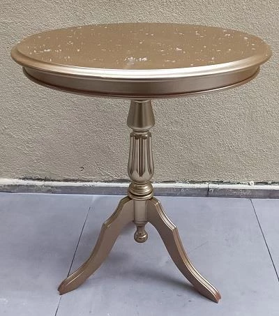 Fiskos Sehpa EKO 90501 Baba 3 Ayak 60CM Hareketli MDF Tabla Parlak Gold El Yapm - Resim 4