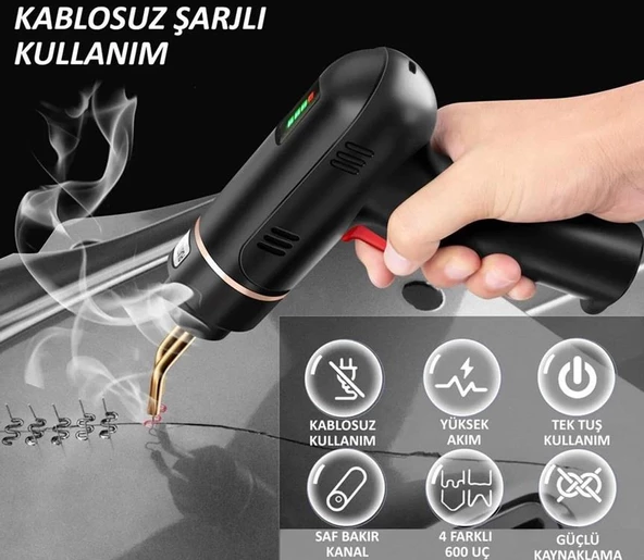 200 Watt 600 Adet Tel 5000 Mah Batarya Desteği Kablosuz Şarjlı Tampon Plastik Parça Tamir Kaynak Makinesi - 4