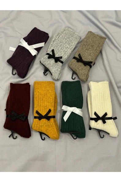 For Pretty 4'lü Kadın Kışlık Havlu Çorap Yünlü - 4