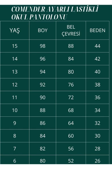 For Pretty Erkek Keten Okul Pantolonu Kanvas Beli ayarlı Lastikli İlkokul-Ortaokul - 4