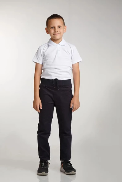 For Pretty Ribanalı Erkek Okul Pantolonu Tam Lastikli İlkokul-Ortaokul