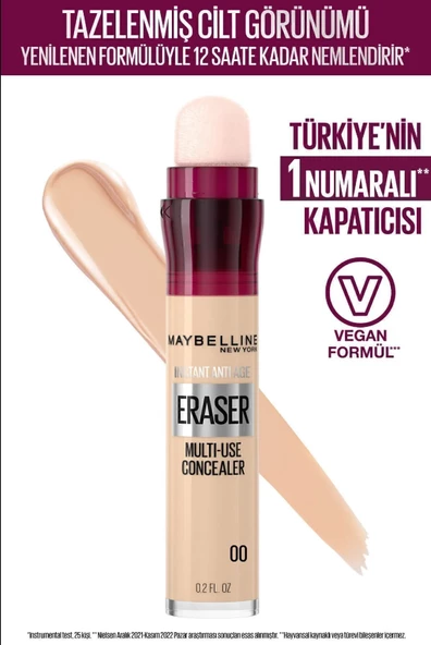 Maybelline New York Instant Anti Age Eraser Kapatıcı - 00 Ivory Concealer