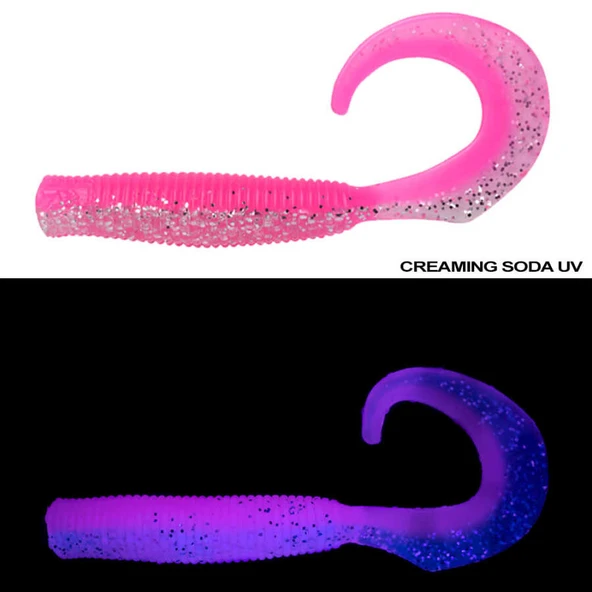Daiwa Bait Junkie 10cm Grub (5 Adet)  Standart CREAMING SODA UV