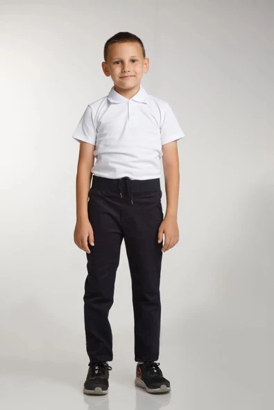 For Pretty Ribanalı Erkek Okul Pantolonu Tam Lastikli İlkokul-Ortaokul