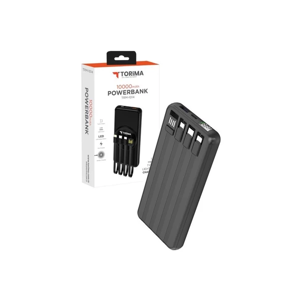 Torima TRM-1014 Kablosuz Şarjlı 10.000 mAh Powerbank | Entegre Kablolu ve Dijital Göstergeli - 4