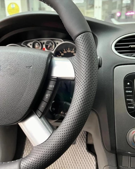 Ford Focus 2.5 Araca Özel Direksiyon Kılıfı (Deri Üzerine Yapılması Gerekiyor) Soft Nokta Napa deri - Resim 3