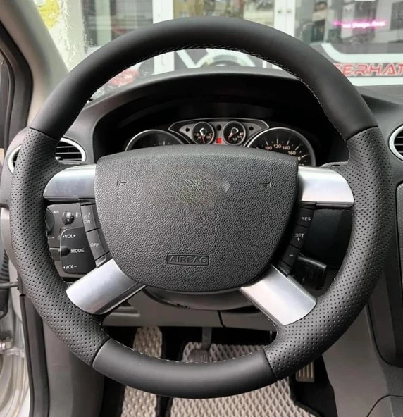 Ford Focus 2.5 Araca Özel Direksiyon Kılıfı (Deri Üzerine Yapılması Gerekiyor) Soft Nokta Napa deri ürün görseli