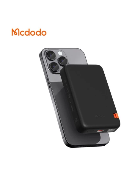 Mcdodo MC-5101 10000mAh 20w Magsafe Kablosuz Powerbank - Siyah - Resim 2
