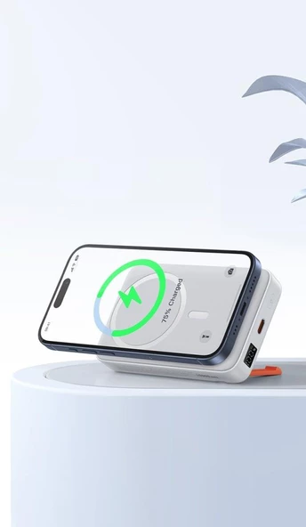 Mcdodo MC-5100 10000mAh 20w Magsafe Kablosuz Powerbank - Beyaz - 2