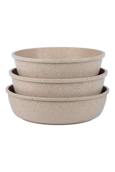 ThermoAD | Yuvarlak Tepsi Set | 3 Parça | Vizon | 28 cm-30 cm-32 cm - 4