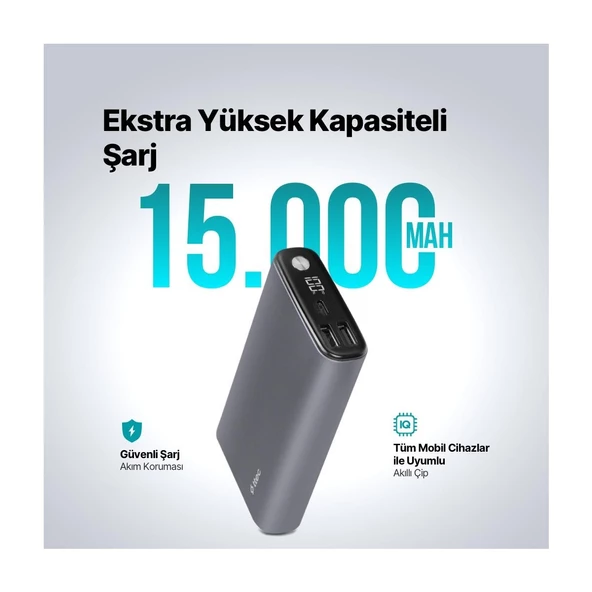 Ttec 2BB216 Recharger Pro LCD 15.000 Mah Pd 65W Taşınabilir Hızlı Şarj Aleti/Powerbank - 2