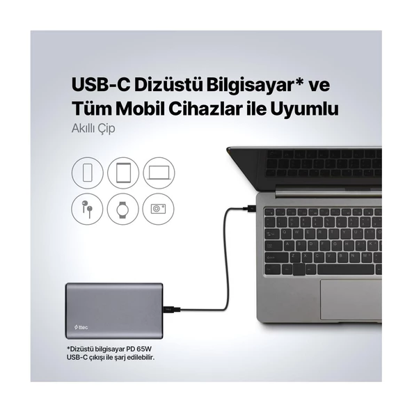 Ttec 2BB216 Recharger Pro LCD 15.000 Mah Pd 65W Taşınabilir Hızlı Şarj Aleti/Powerbank - 5