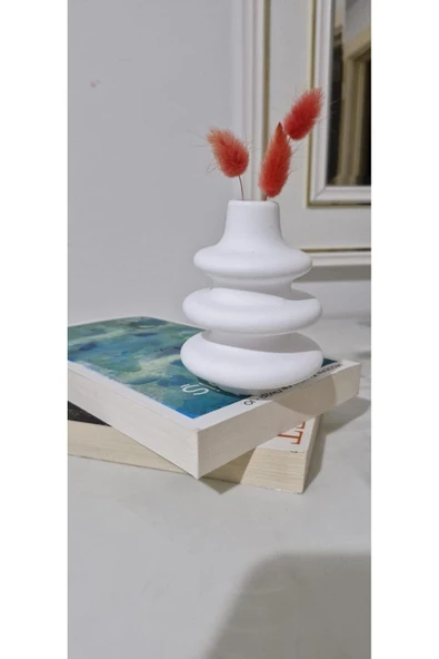 Minimal Vazo Set 3'lü Bohem Biblo Minyatür Dekoratif Dayanıklı Beton Set - 2