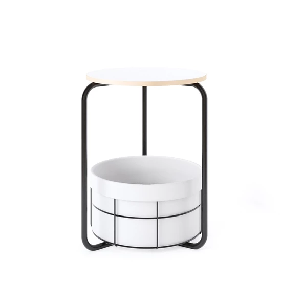 Eportatif Çantalı Orta Sehpa Yan Zigon Sehpa Beyaz 1558 - 3