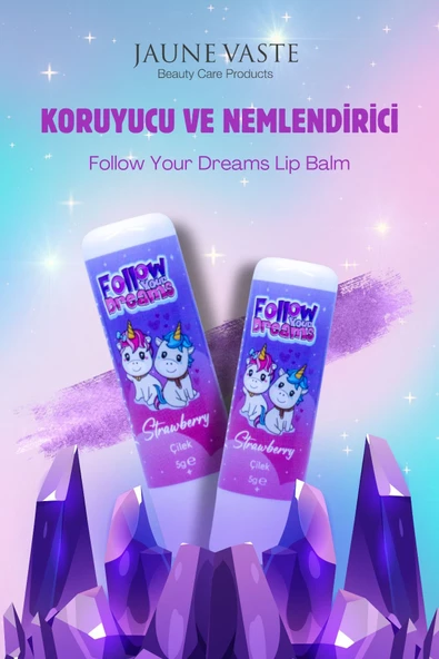 Jaune Vaste Lip Balm Kids Unicorn Dudak Kremi Çilekli 5 gr