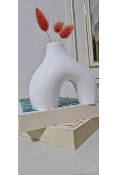 Minimal Vazo Set 3'lü Bohem Biblo Minyatür Dekoratif Dayanıklı Beton Set - 3