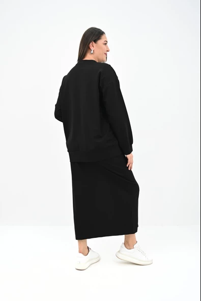 Kadın Büyük Beden Fermuar Detaylı Etek Takım 8159-25 - 6