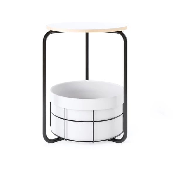 Eportatif Çantalı Orta Sehpa Yan Zigon Sehpa Beyaz 1558 - 4