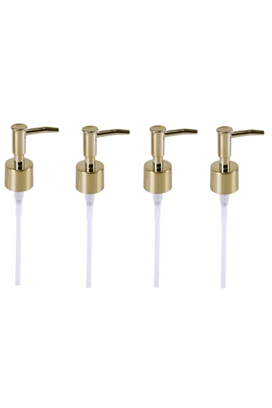 4 Adet Sıvı Sabunluk Yedek Pompası Altın Renk Fıskiye Lüks Yedek Parça