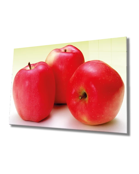 Kırmızı Elmalar Dekoratif ve Modern Cam Tablo Red Apple ürün görseli