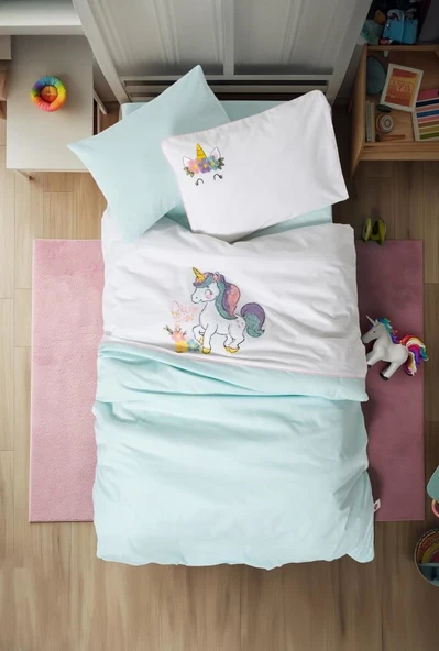 Cotton Box Punch Nakışlı Bebek Nevresim Takımı Doli Mint