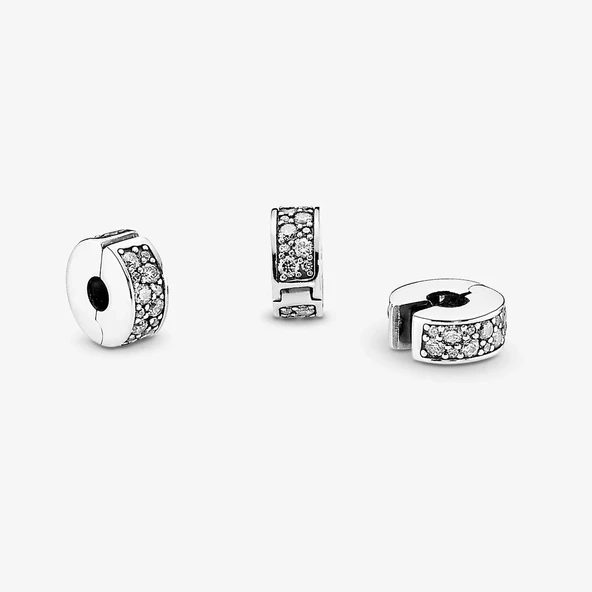 Pandora Şeffaf Pavé Klips Charm 791817CZ - Resim 4