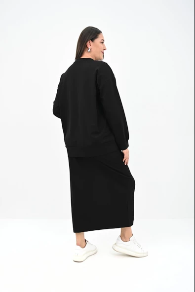 Kadın Büyük Beden Fermuar Detaylı Etek Takım 8159-25 - 6