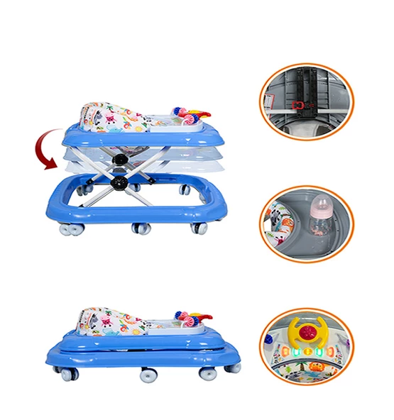 Maxi Taxi Walking Müzikli Işıklı Yürüteç Mavi - Resim 2