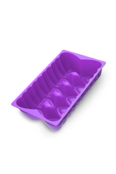 Kalp Desenli Risotto Silikon Baton Kek Kalıbı 26x16 cm - 12