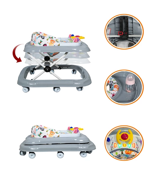 Maxi Taxi Walking Müzikli Işıklı Yürüteç Gri - 2
