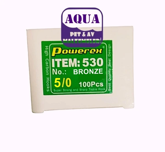 Powerex 530 Model 5/0 No. Bronz Kutu Balık İğnesi 100 Adet - Büyük Boy Sazan İğnesi 100'lü Kutu