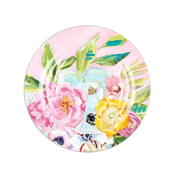 Luckyart Peony Desenli 6 lı Bone China Porselen Yemek tabağı seti 27 cm LYBA039 - 3