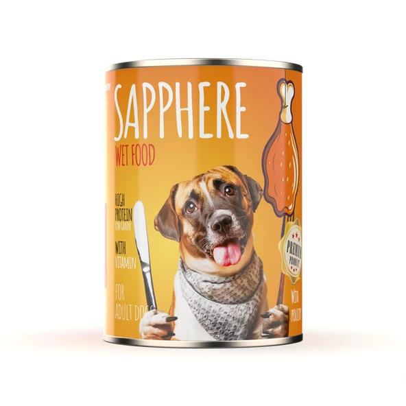 Sapphere Kümes Hayvanlı Yetişkin Köpek Maması Konserve 400 Gr 24 Adet - 4