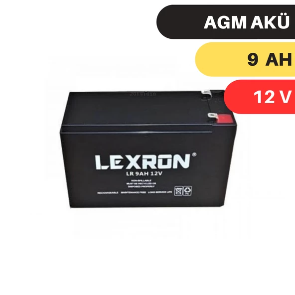 LEXRON 9AH-12V KURU TİP AKÜ - 2