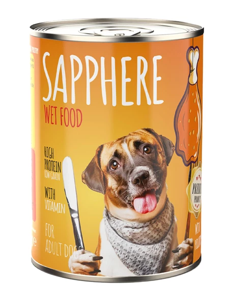 Sapphere Kümes Hayvanlı Yetişkin Köpek Maması Konserve 400 Gr 12 Adet - 3