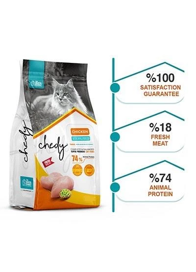 Chedy Sterilised Tavuklu Kısırlaştırılmış Kedi Maması 10 Kg - 2