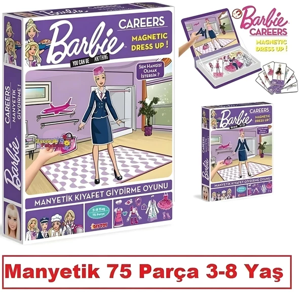 Manyetik Barbie Kariyer Kıyafet Giydirme Oyun Seti - Eğlenceli Magnet Career Elbise Giydirme Oyunu - 2