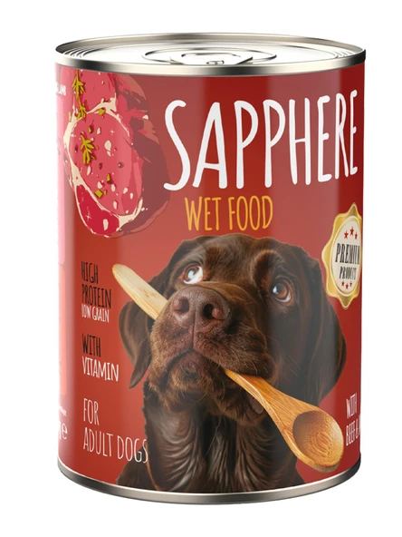 Sapphere Kırmızı Etli Yetişkin Köpek Maması Konserve 400 Gr 12 Adet - 3