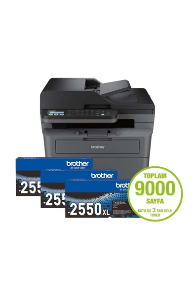 Brother MFC-L2806DW YAZ/TAR/FOT/FAX/DUB/WİFİ LAZER YAZICI (3 TAM DOLU TONER) - 3