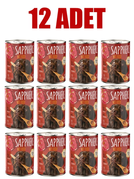 Sapphere Kırmızı Etli Yetişkin Köpek Maması Konserve 400 Gr 12 Adet