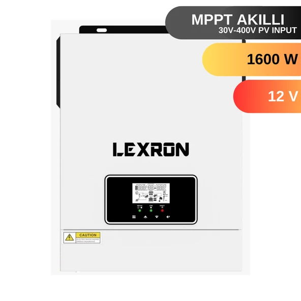 LEXRON 1.6KW MPPT 12V TAM SİNÜS AKILLI İNVERTER 40-450V PV YÜKSEK VOLTAJ