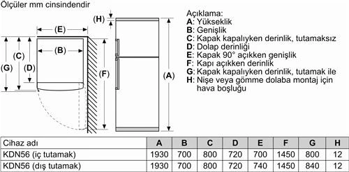 Bosch KDN56XIF0N Çift Kapılı No Frost Buzdolabı - 5