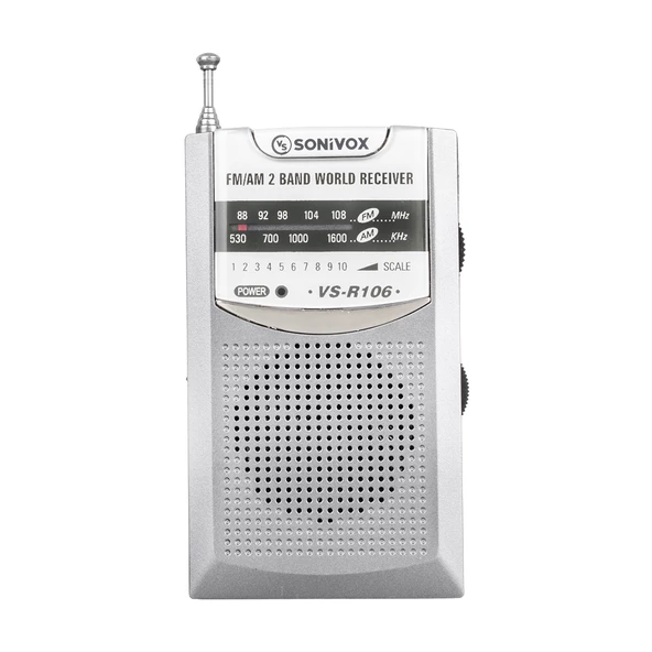 GRİ RENK CEP TİPİ ANALOG FM RADYO VS-R106