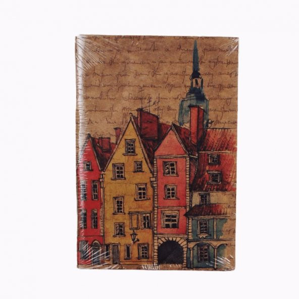 Kraft Defter Renkli Evler Küçük Boy