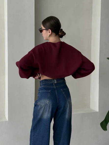 Lacivert Arkası Kemer Tokalı Boyfriend Jean Pantolon - 6