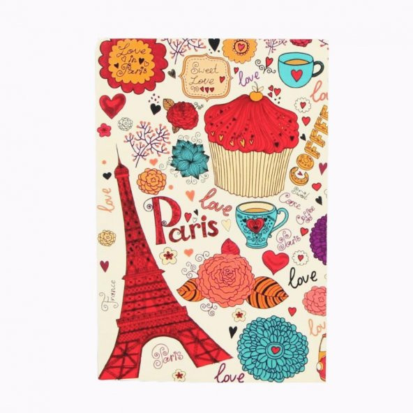 Çizgili Küçük Boy Not Defteri Paris Ve Cupcake
